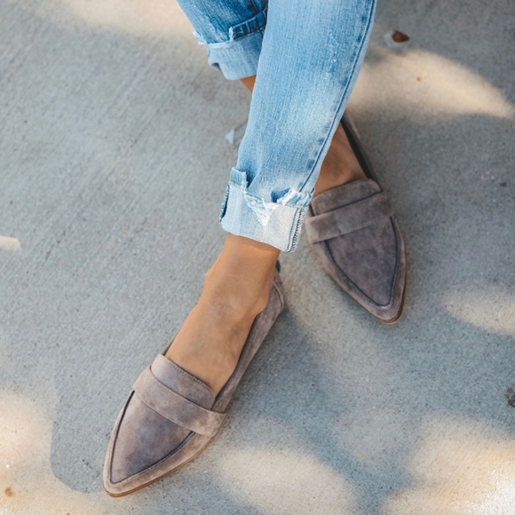 Shoes - Grey Suede Slip-On Loafer